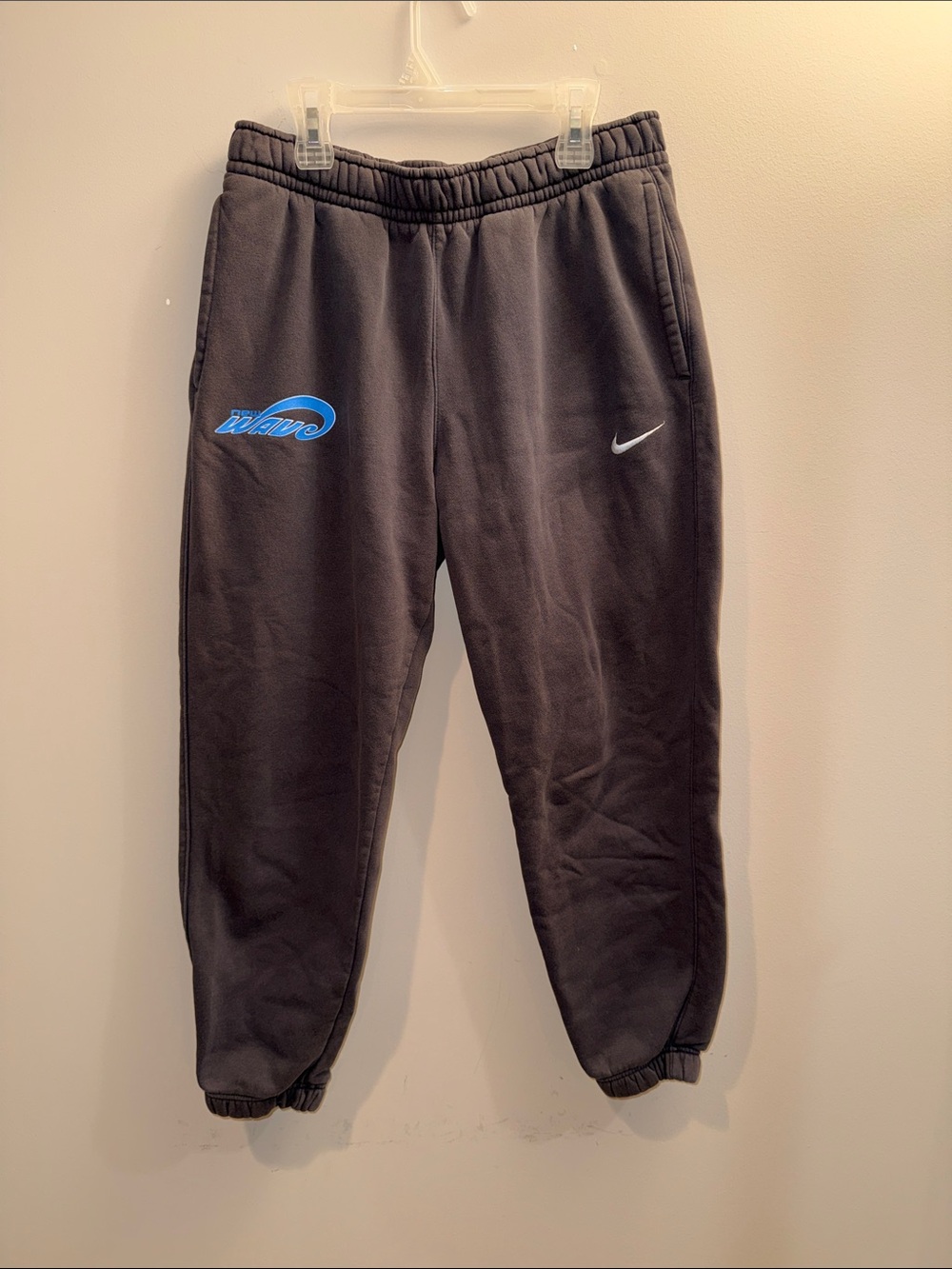 Nike Gray Jogger Sweatpants with Blue Wave Logo
